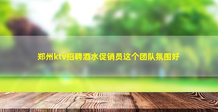 郑州ktv招聘酒水促销员这个团队氛围好